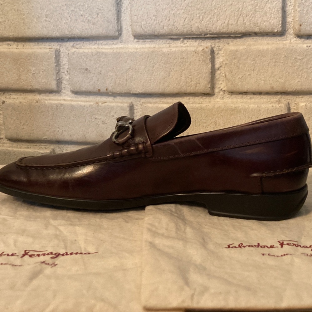 Salvatore Ferragamo Brown Leather Loafers, Men's - Picture 12 of 15